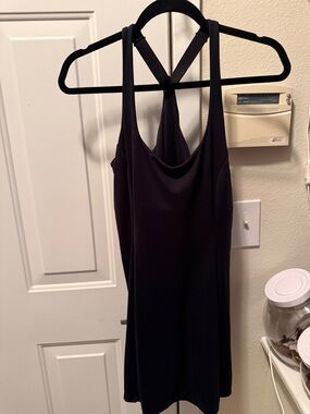 PINK Victoria's Secret Black Backless Racer Tank Dress